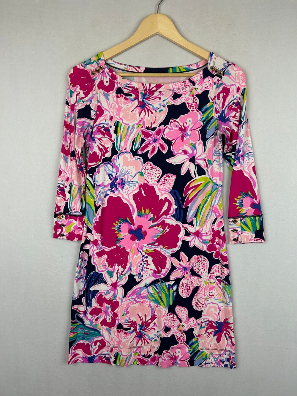 Lilly Pulitzer Sophie Dress UPF 50+ Boatneck Shift Dress Pink Women's Size XS